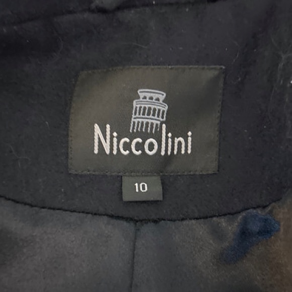 Double Breasted Niccolini Wool Peacoat  Mid-Length Navy Jacket Coat SZ 10 - Picture 6 of 7
